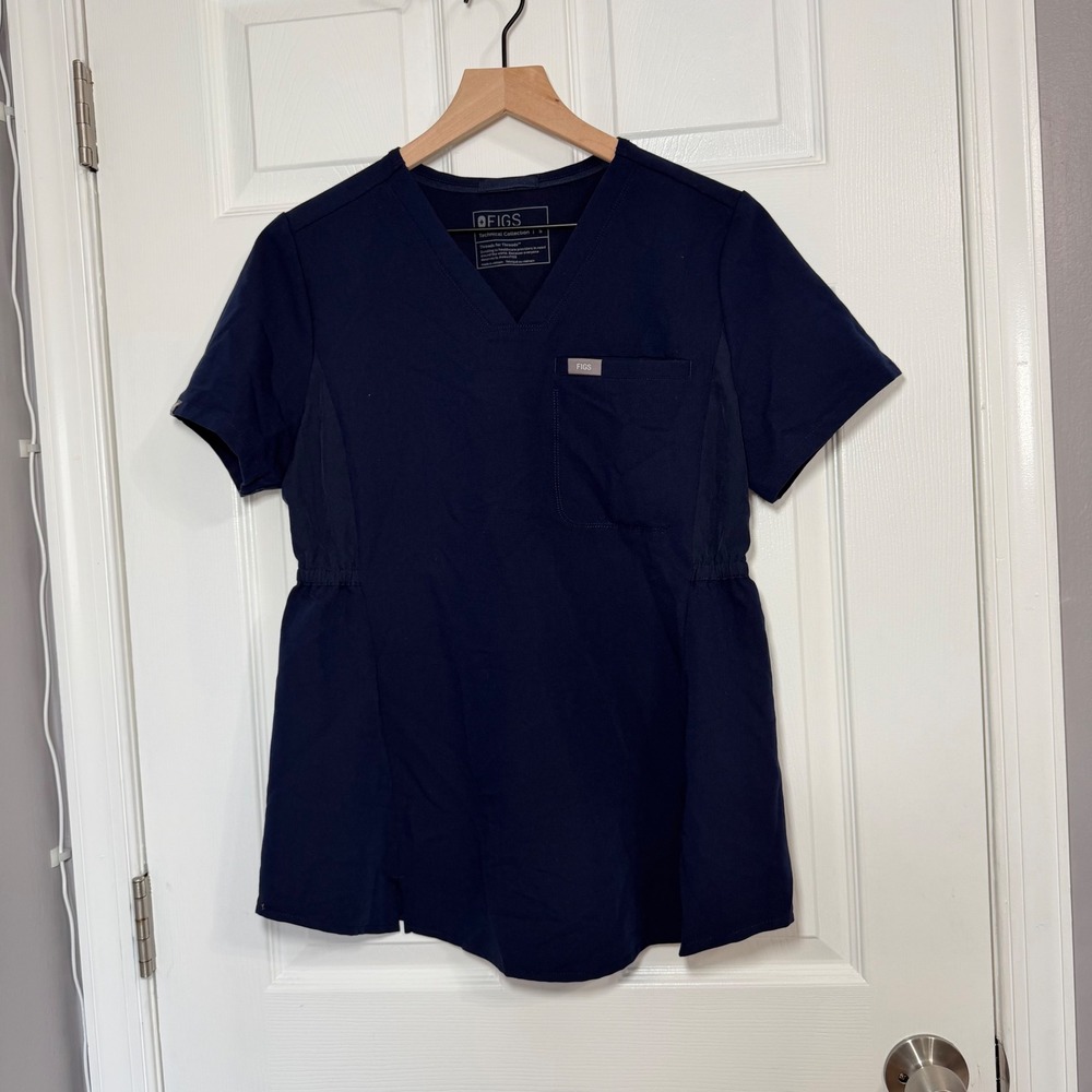 FIGS Women's Maternity Navy Blue V-Neck Scrub Top Small W22SW1012